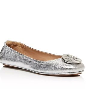 Women's Minnie Metallic Leather Travel Ballet Flats